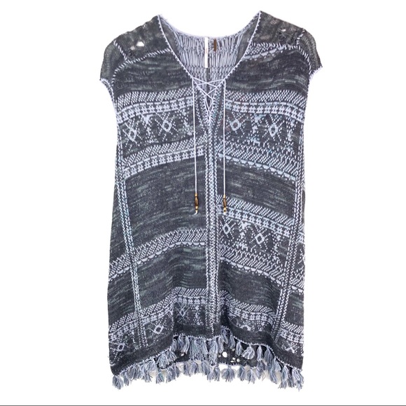 Free People Other - Free People Knit Swim Coverup Tassels Purple Small